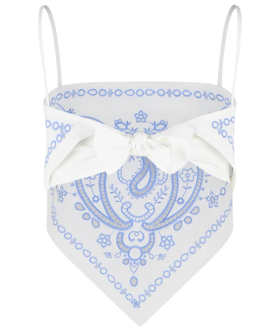 SELF-PORTRAIT Белая льняная майка, фото 3