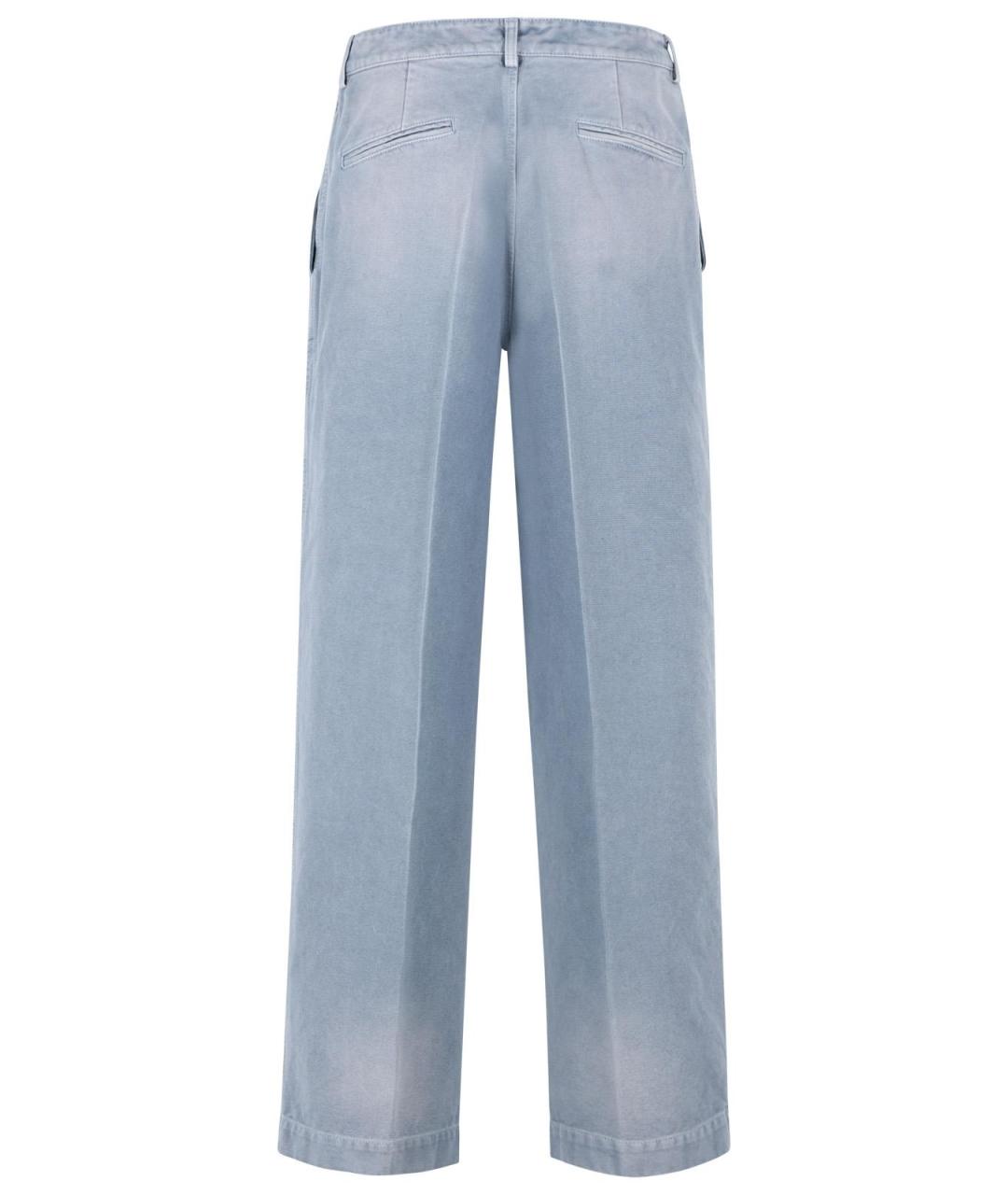 MARNI Голубые хлопковые повседневные брюки, фото 3