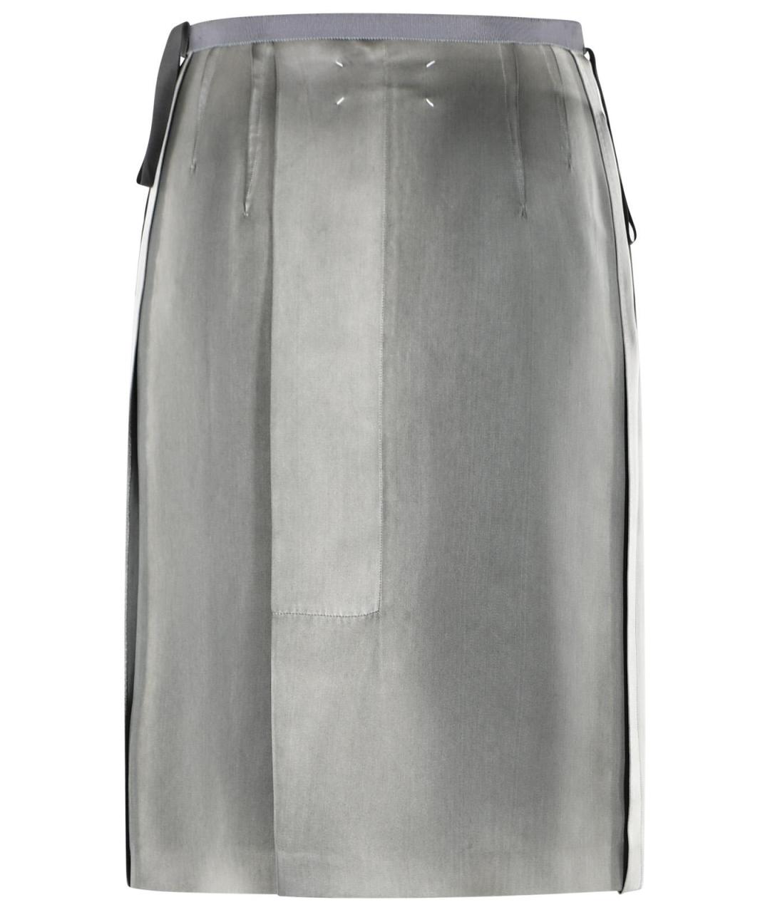 MAISON MARGIELA Серая вискозная юбка миди, фото 3