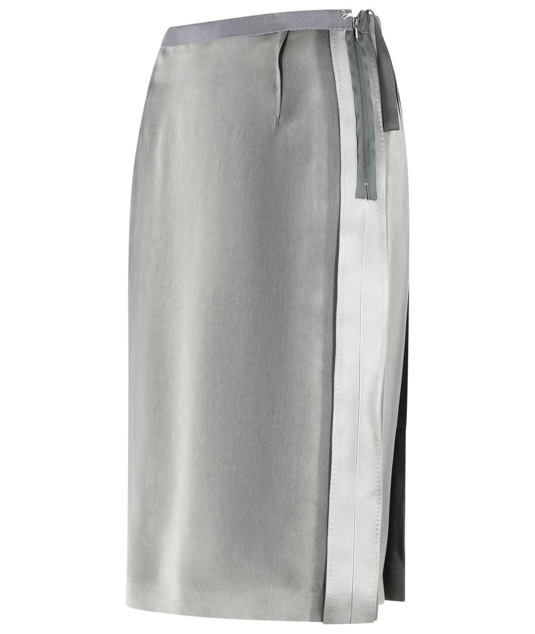 MAISON MARGIELA Серая вискозная юбка миди, фото 2