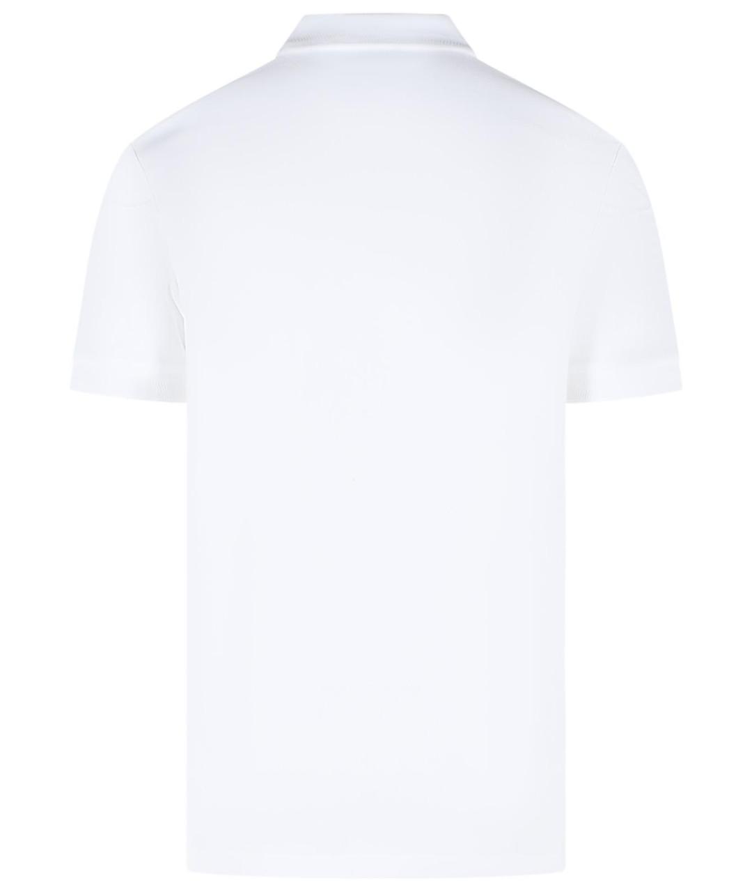 BURBERRY Белое хлопковое поло с коротким рукавом, фото 3