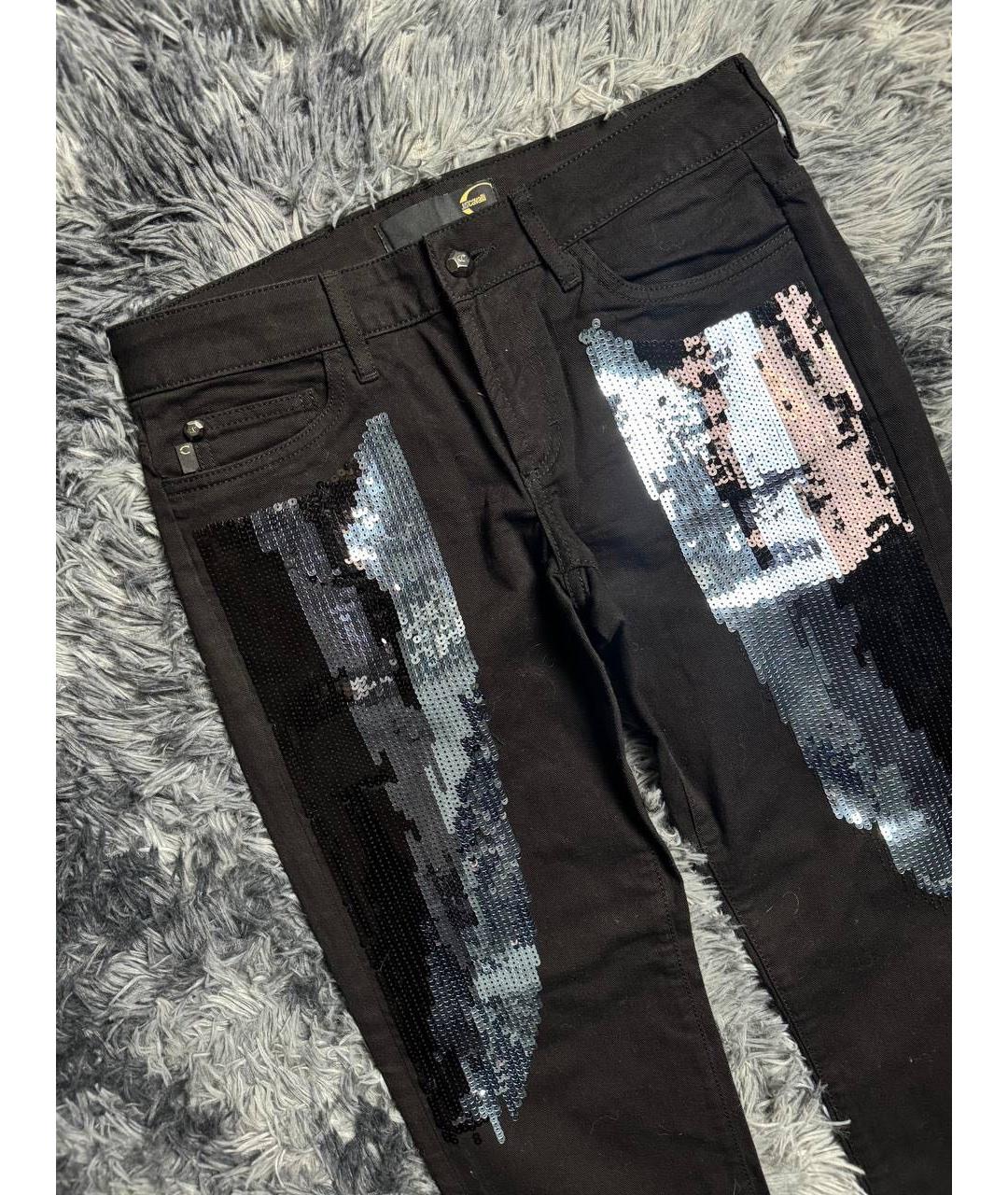 JUST CAVALLI Черные хлопковые джинсы слим, фото 3