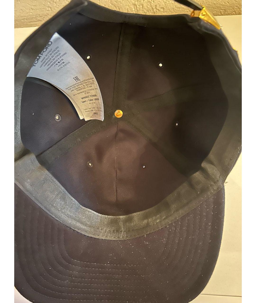 TOM FORD Черная хлопковая кепка, фото 3