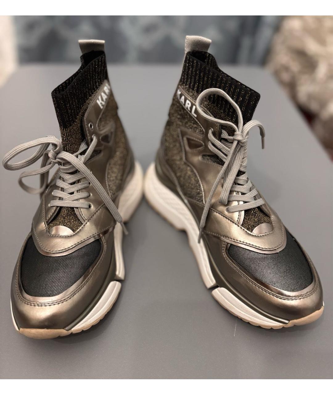 KARL LAGERFELD Серебряные кроссовки, фото 2