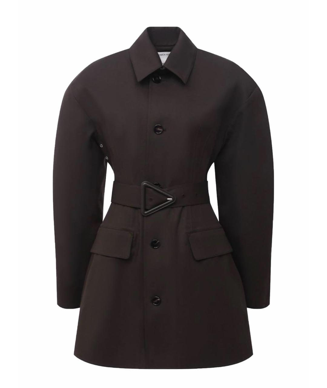 BOTTEGA VENETA Коричневое хлопковое пальто, фото 1