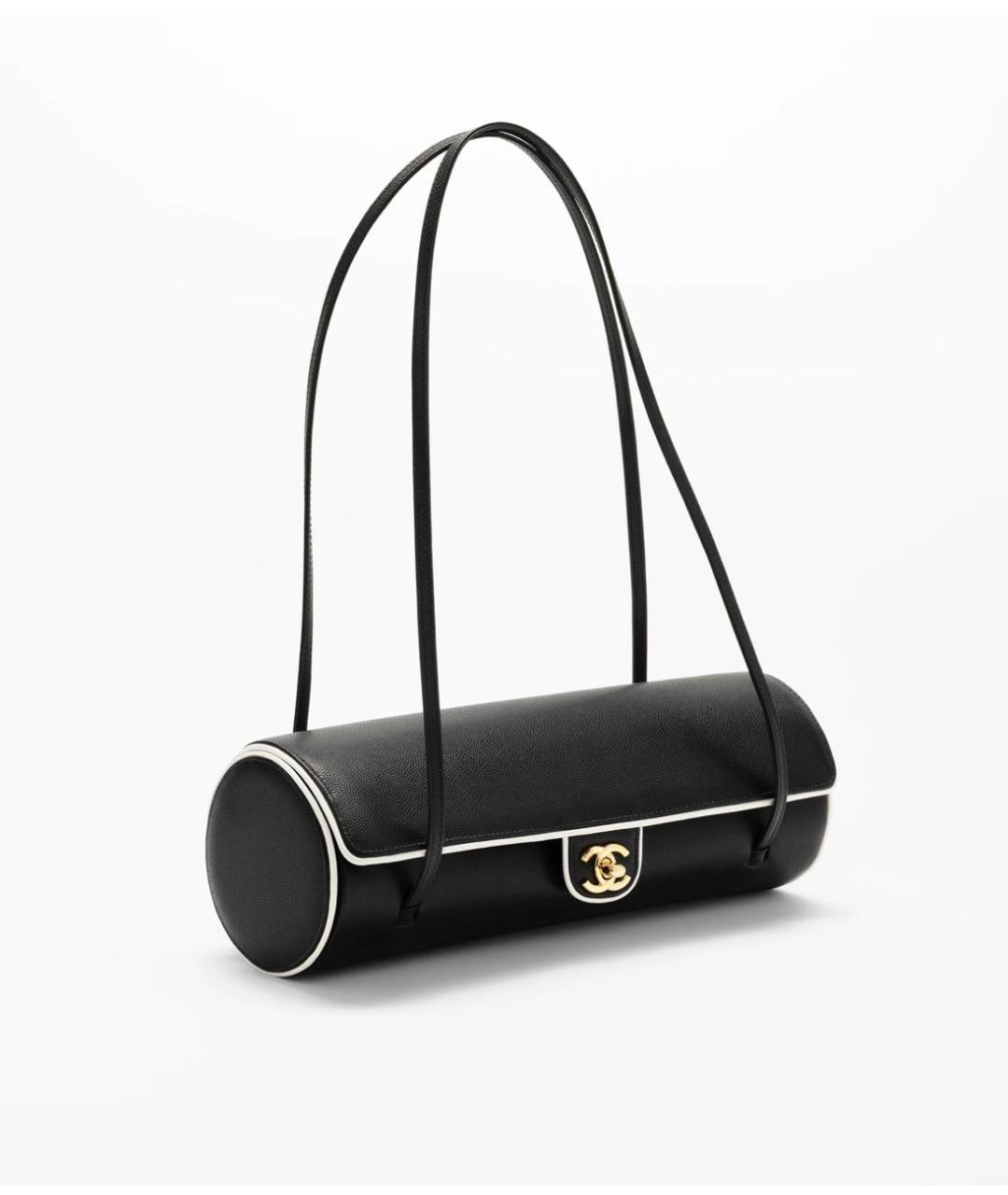 CHANEL Черная кожаная сумка с короткими ручками, фото 8