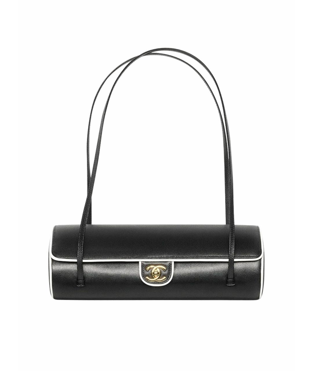 CHANEL Черная кожаная сумка с короткими ручками, фото 1