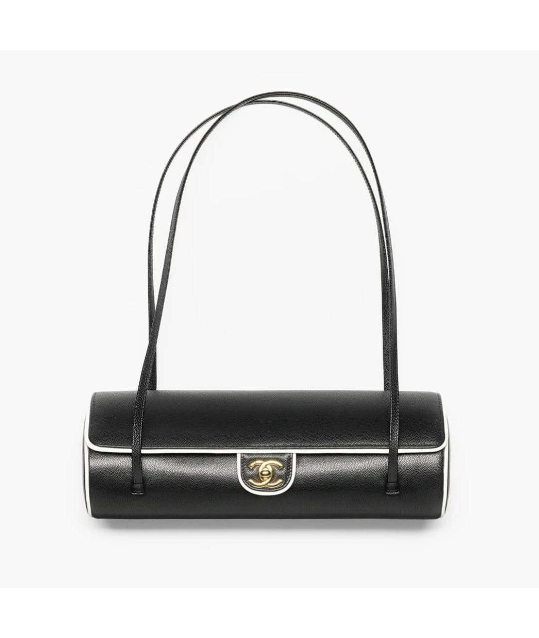 CHANEL Черная кожаная сумка с короткими ручками, фото 9
