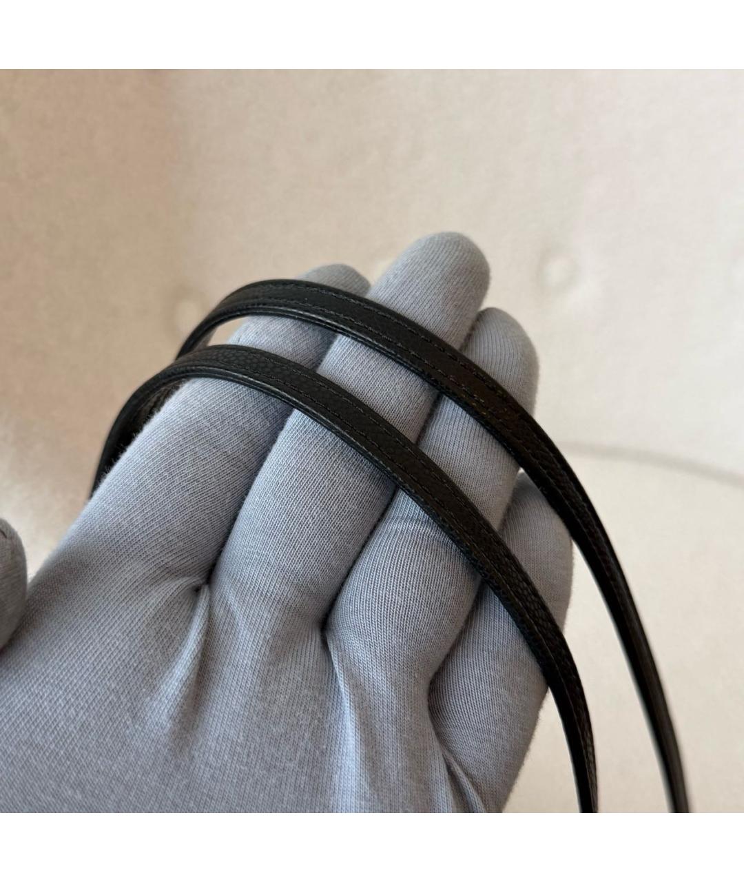 CHANEL Черная кожаная сумка с короткими ручками, фото 7