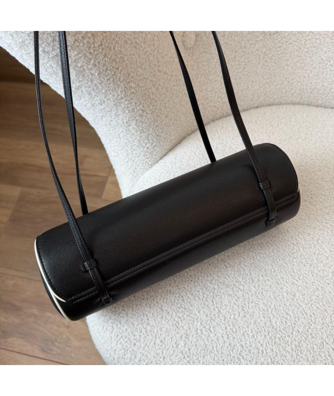 CHANEL Черная кожаная сумка с короткими ручками, фото 4