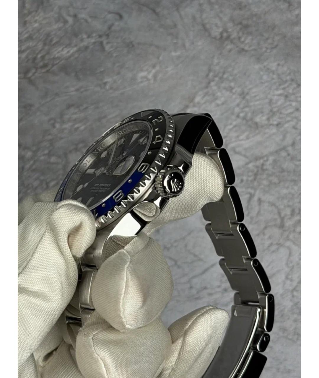 ROLEX Черные металлические часы, фото 3