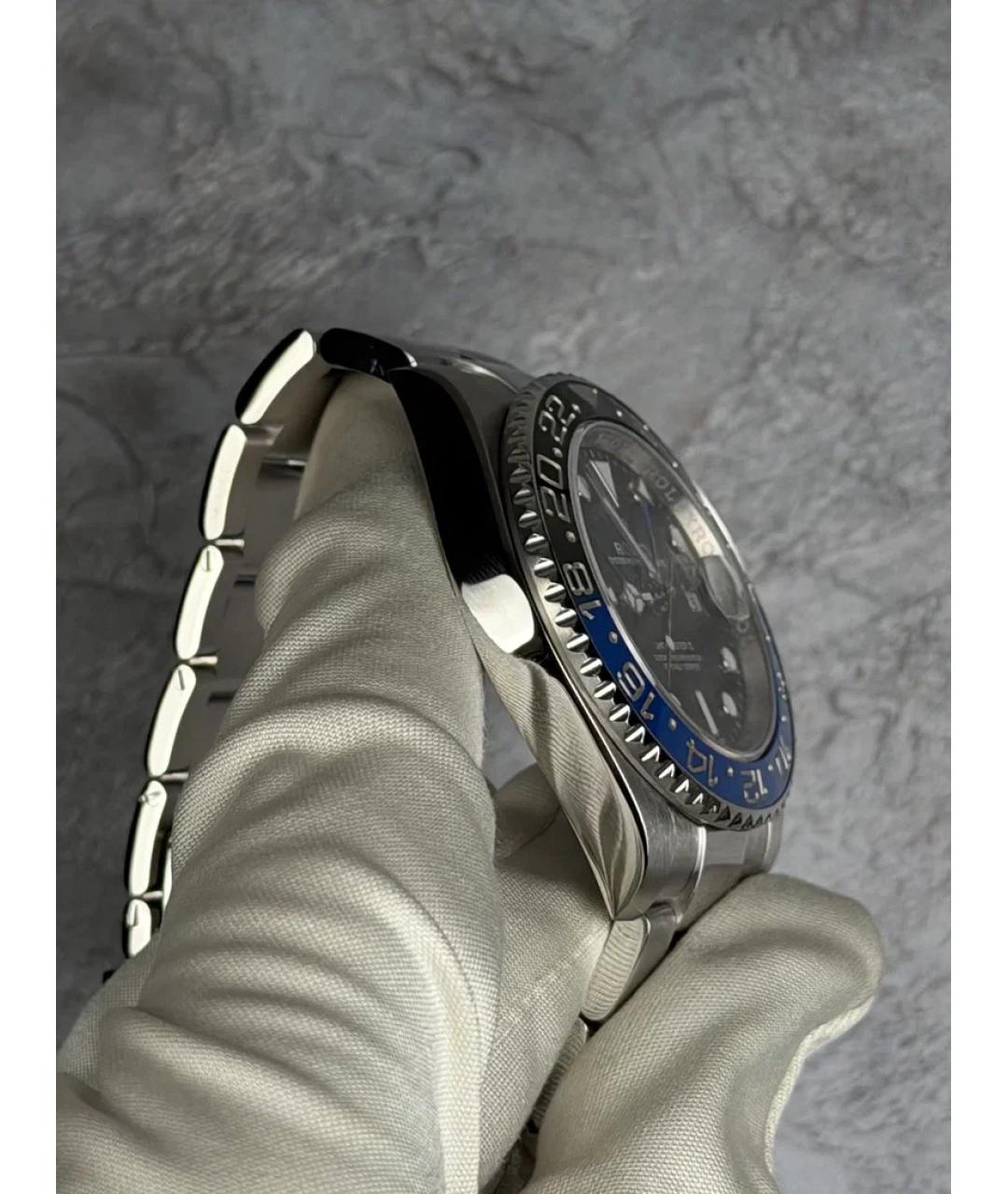 ROLEX Черные металлические часы, фото 4