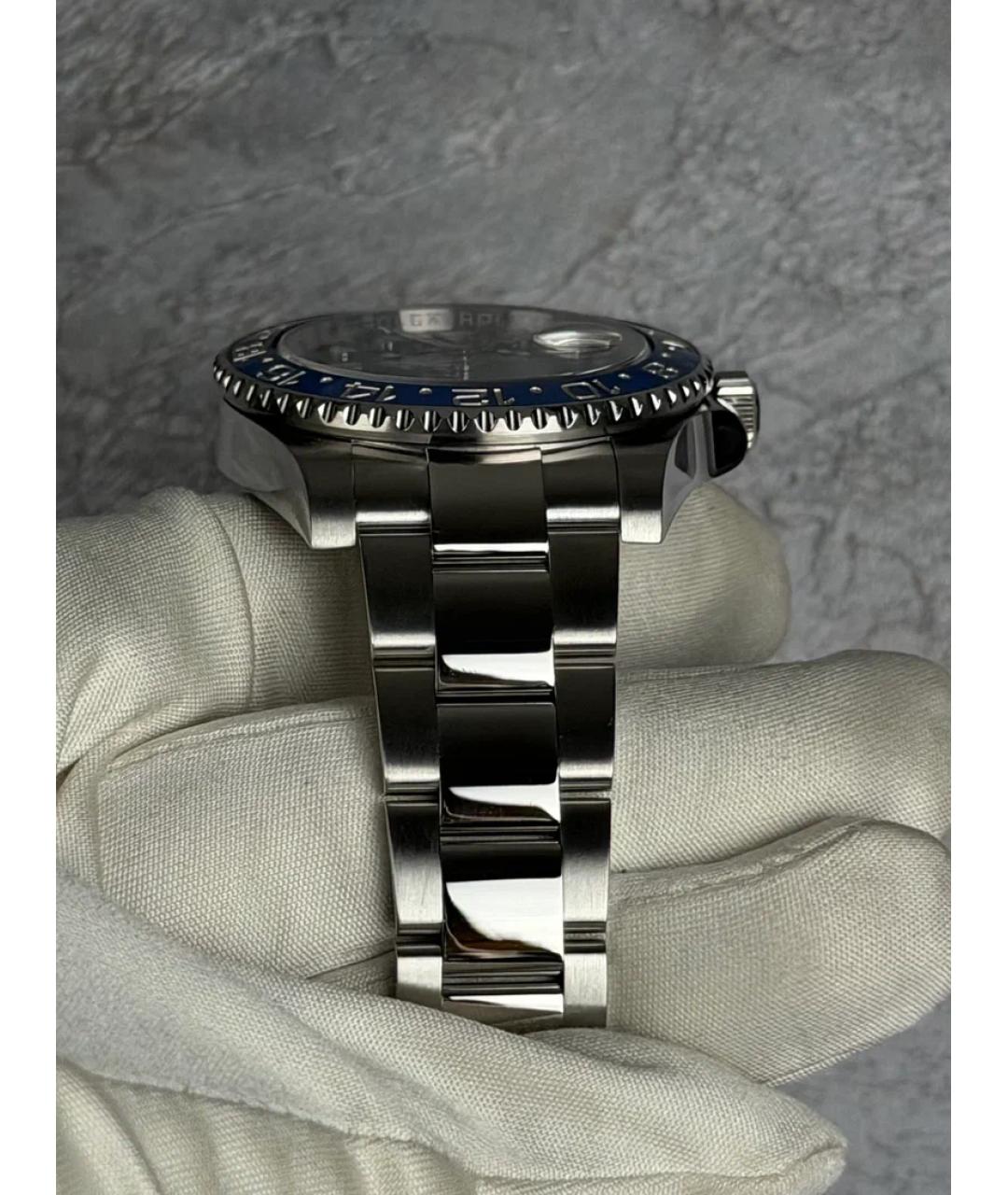ROLEX Черные металлические часы, фото 5