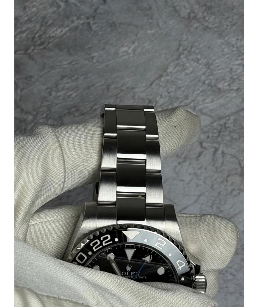 ROLEX Черные металлические часы, фото 6