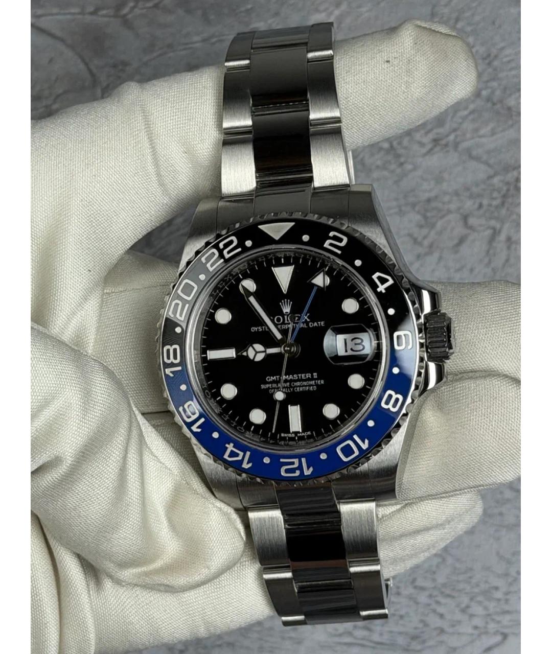 ROLEX Черные металлические часы, фото 2