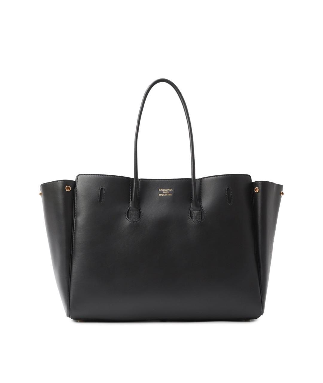 BALENCIAGA Черная кожаная сумка тоут, фото 3