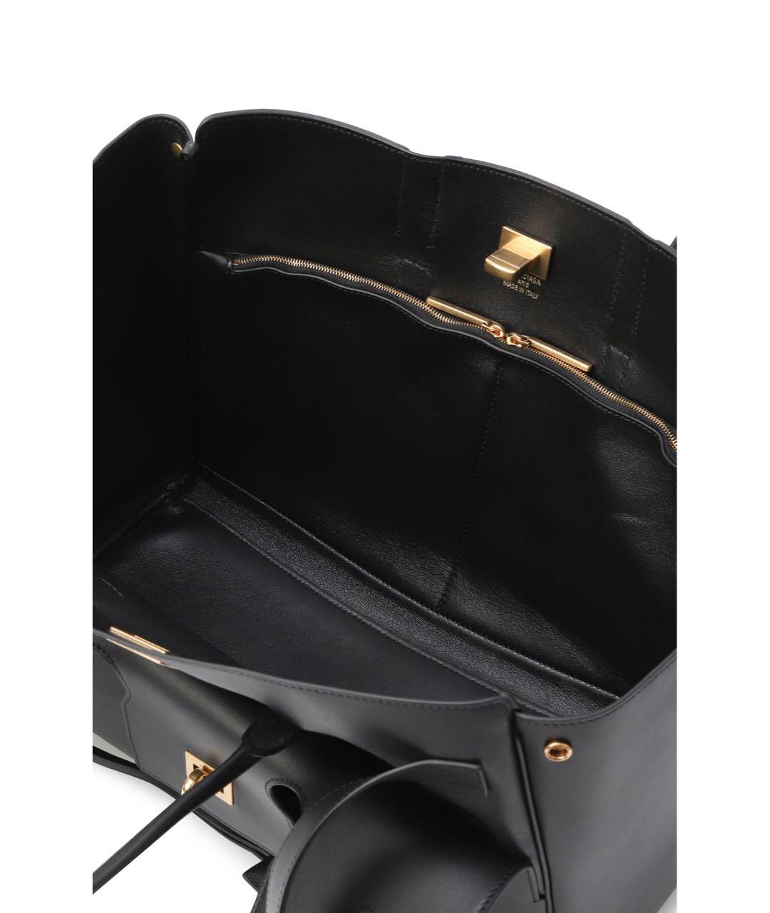 BALENCIAGA Черная кожаная сумка тоут, фото 4