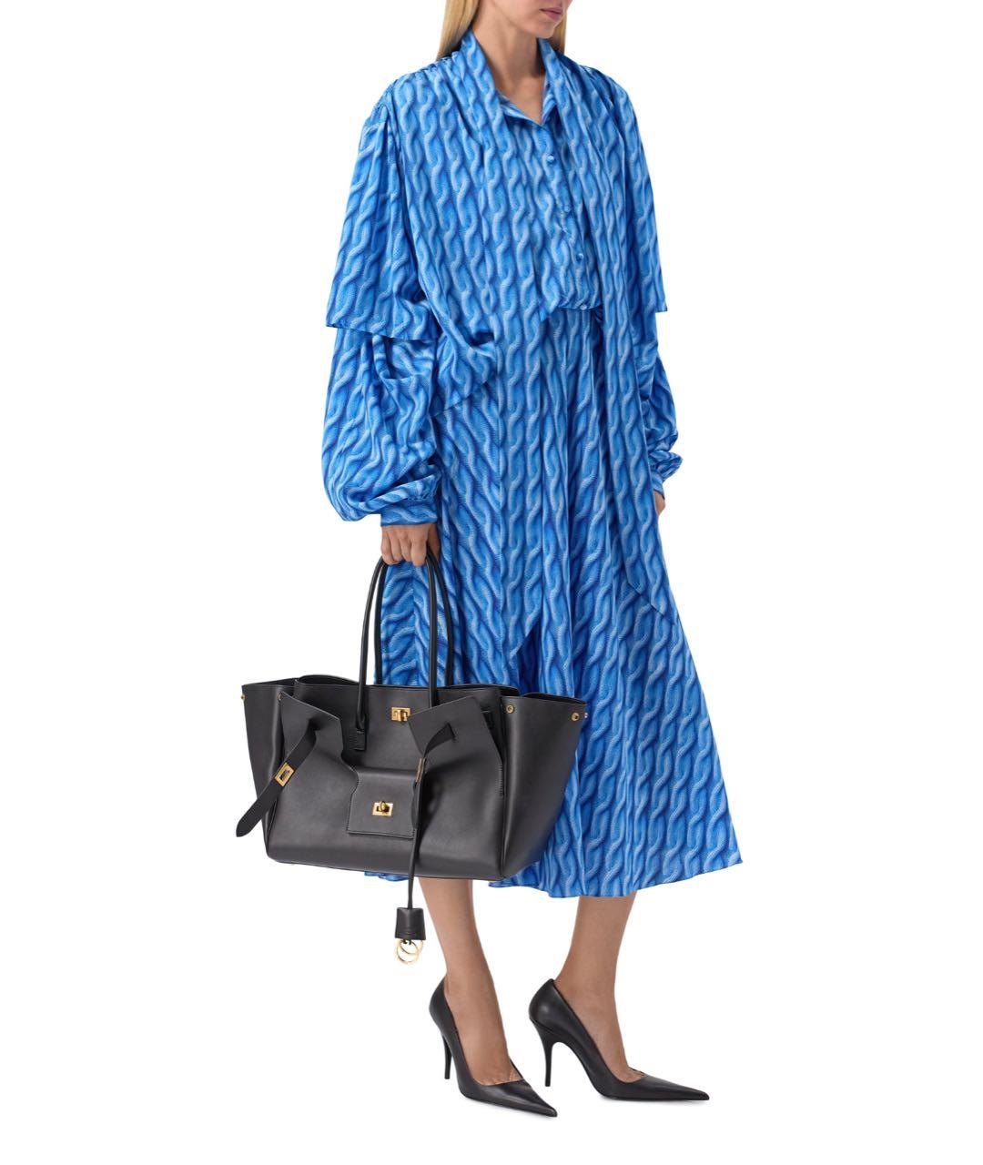 BALENCIAGA Черная кожаная сумка тоут, фото 6