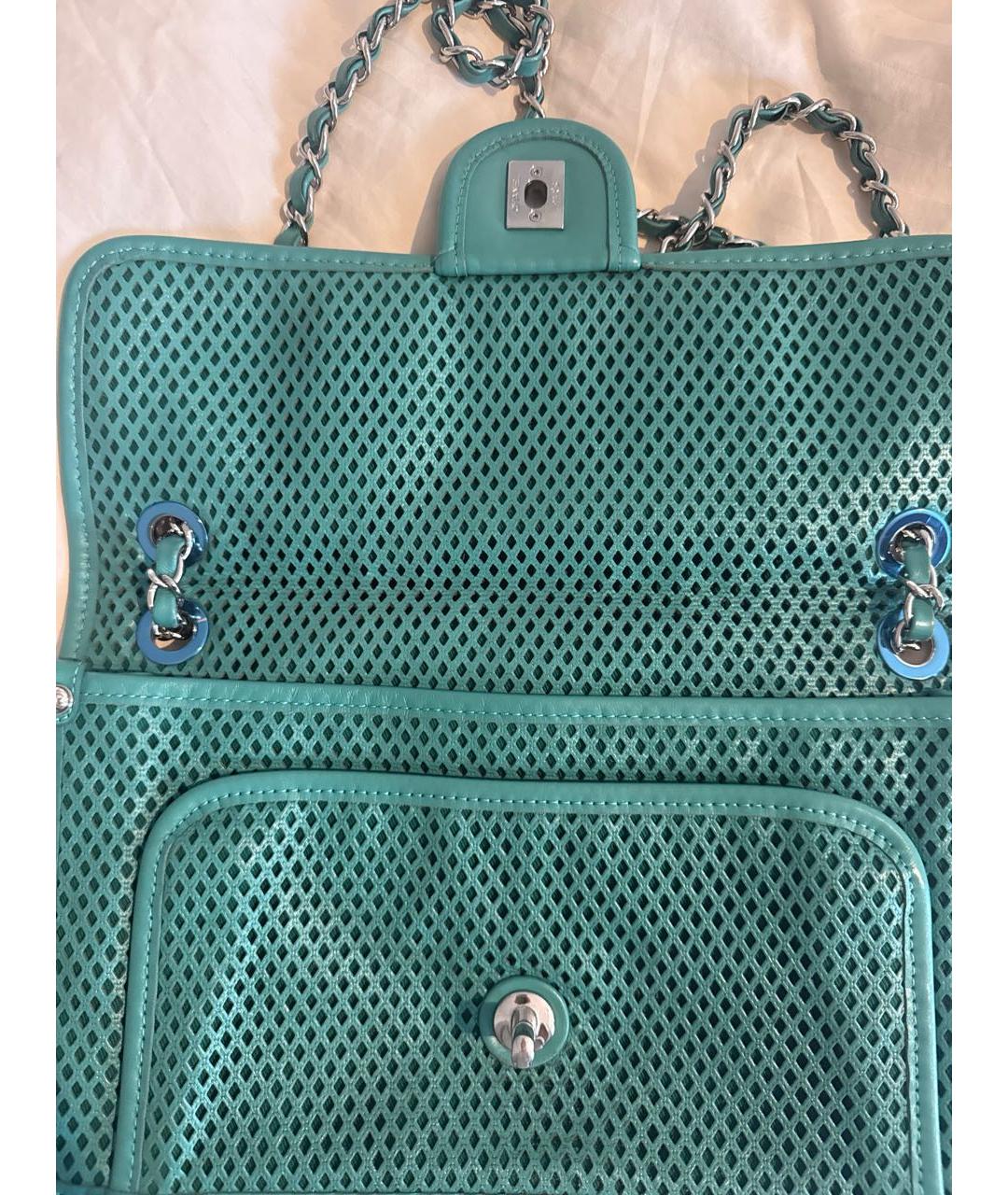 CHANEL Зеленая сумка через плечо из лакированной кожи, фото 4