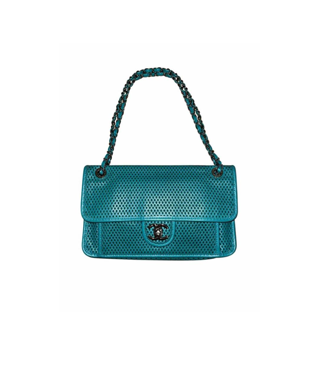 CHANEL Зеленая сумка через плечо из лакированной кожи, фото 5