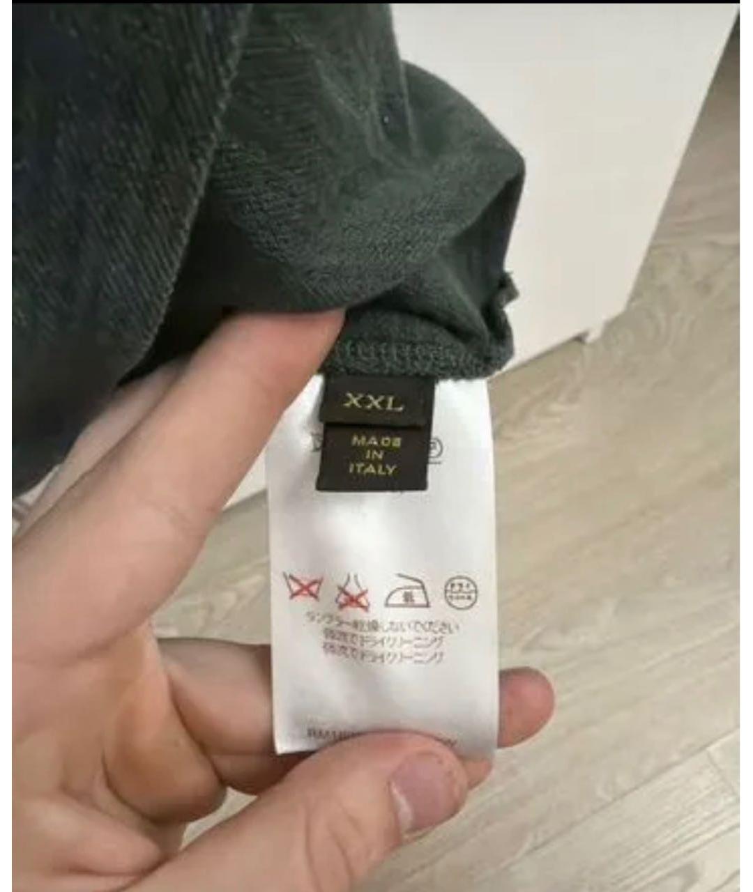 LOUIS VUITTON Зеленые хлопковое поло с коротким рукавом, фото 4