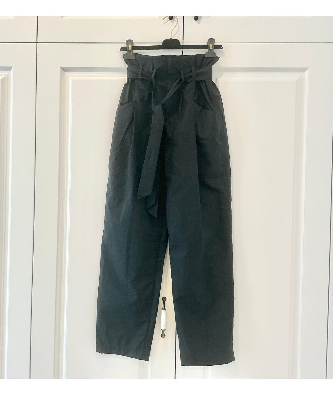 BRUNELLO CUCINELLI Черные хлопковые брюки широкие, фото 3