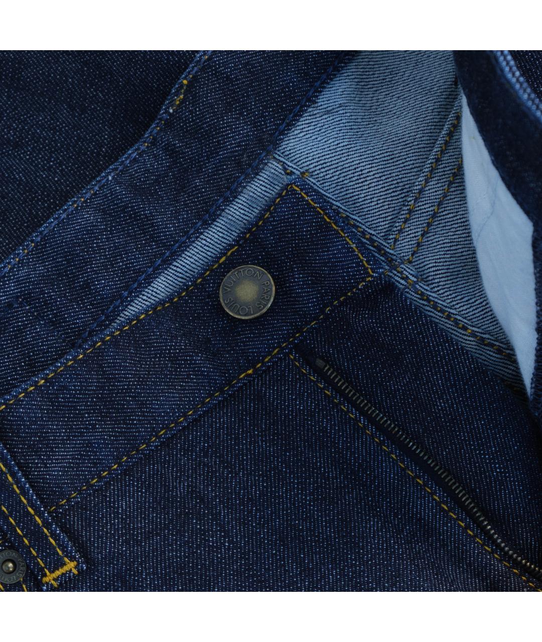 LOUIS VUITTON Темно-синие хлопковые прямые джинсы, фото 4