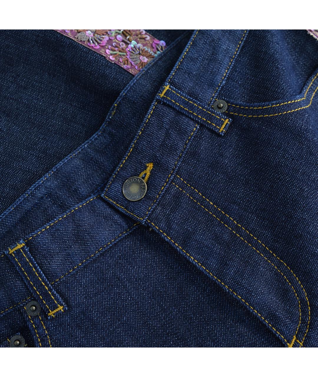 LOUIS VUITTON Темно-синие хлопковые прямые джинсы, фото 3
