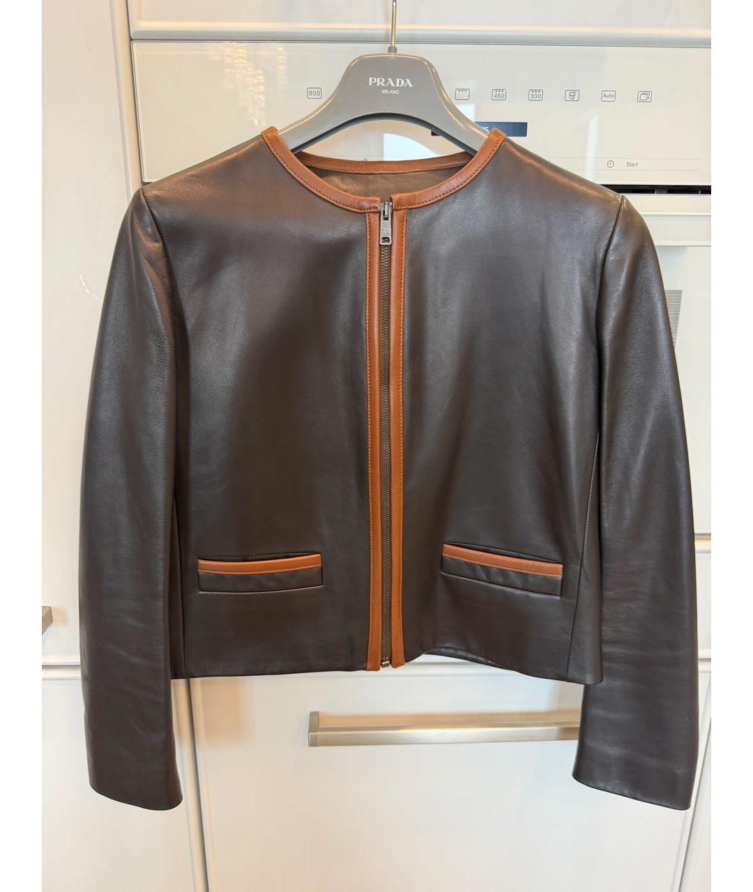 PRADA Черная кожаная куртка, фото 4