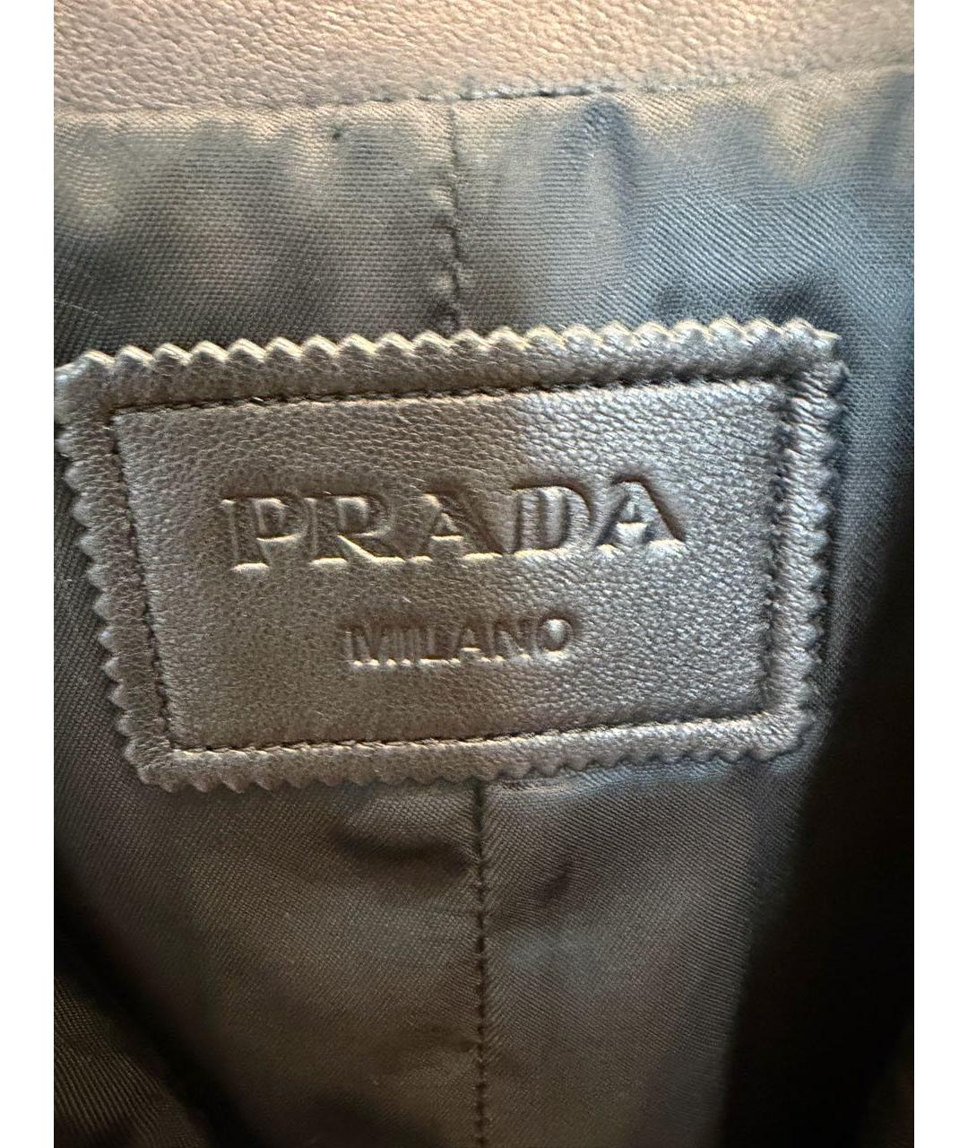 PRADA Черная кожаная куртка, фото 3