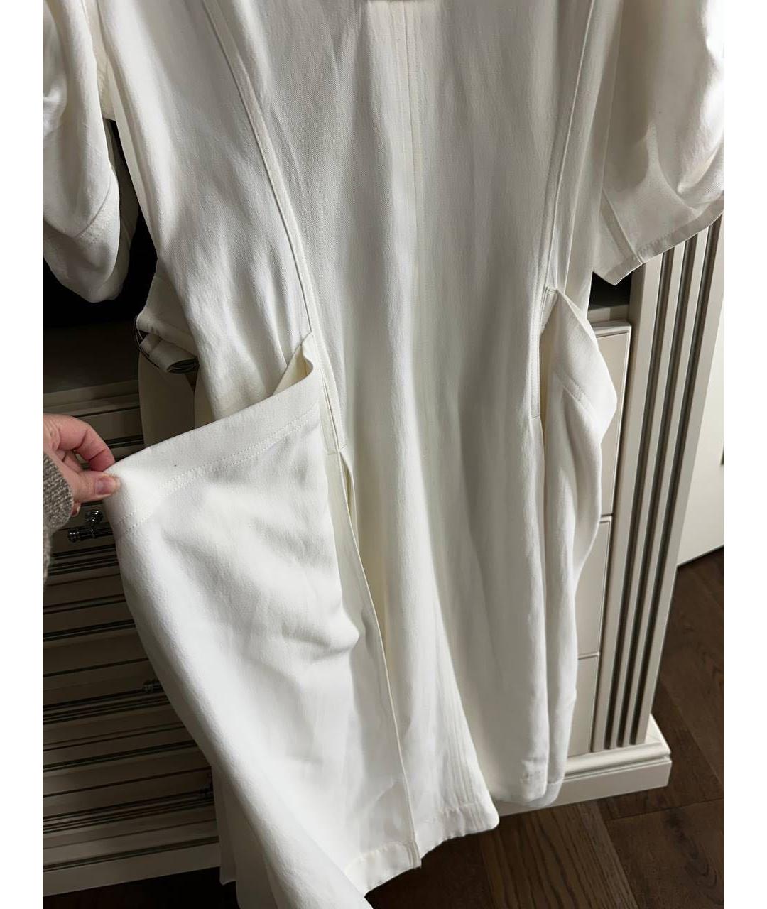 BOTTEGA VENETA Белое вискозное повседневное платье, фото 6