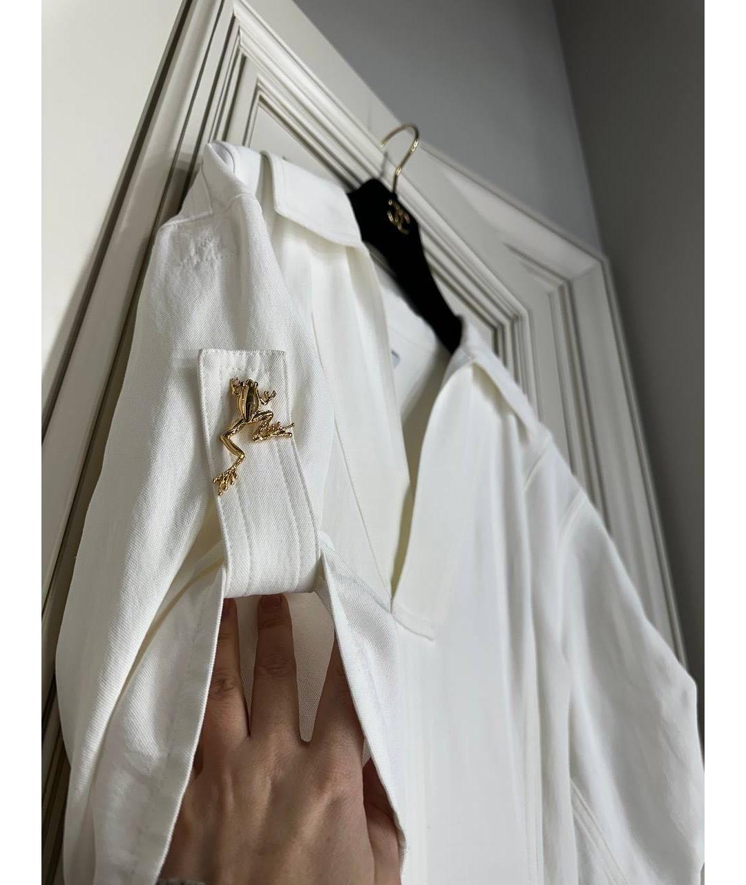 BOTTEGA VENETA Белое вискозное повседневное платье, фото 5