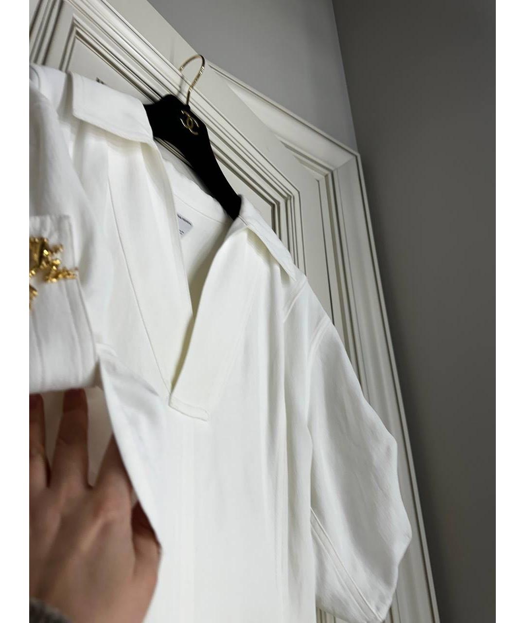 BOTTEGA VENETA Белое вискозное повседневное платье, фото 3