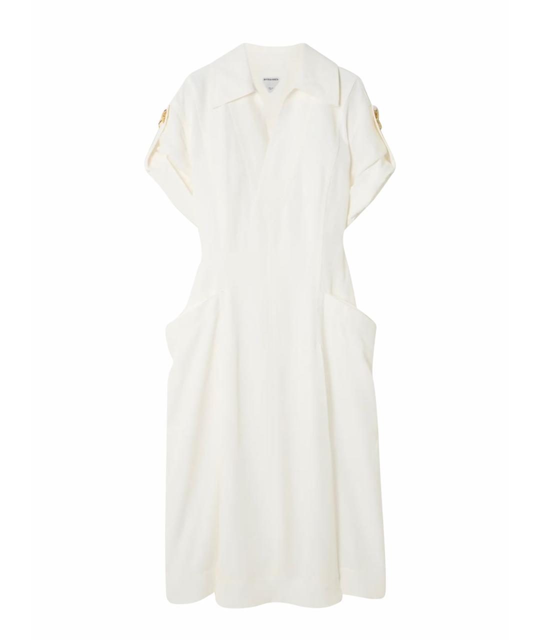 BOTTEGA VENETA Белое вискозное повседневное платье, фото 1