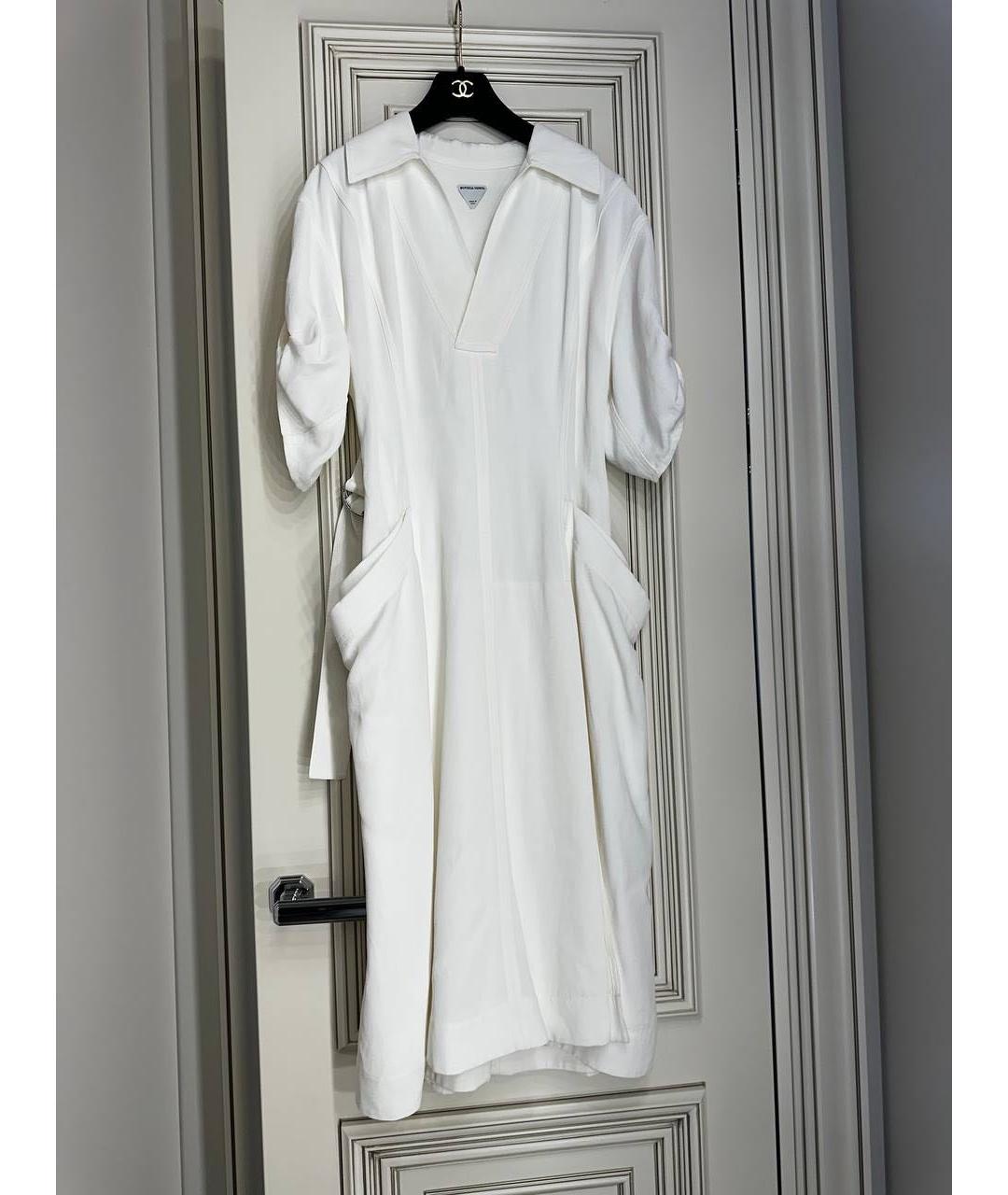 BOTTEGA VENETA Белое вискозное повседневное платье, фото 2