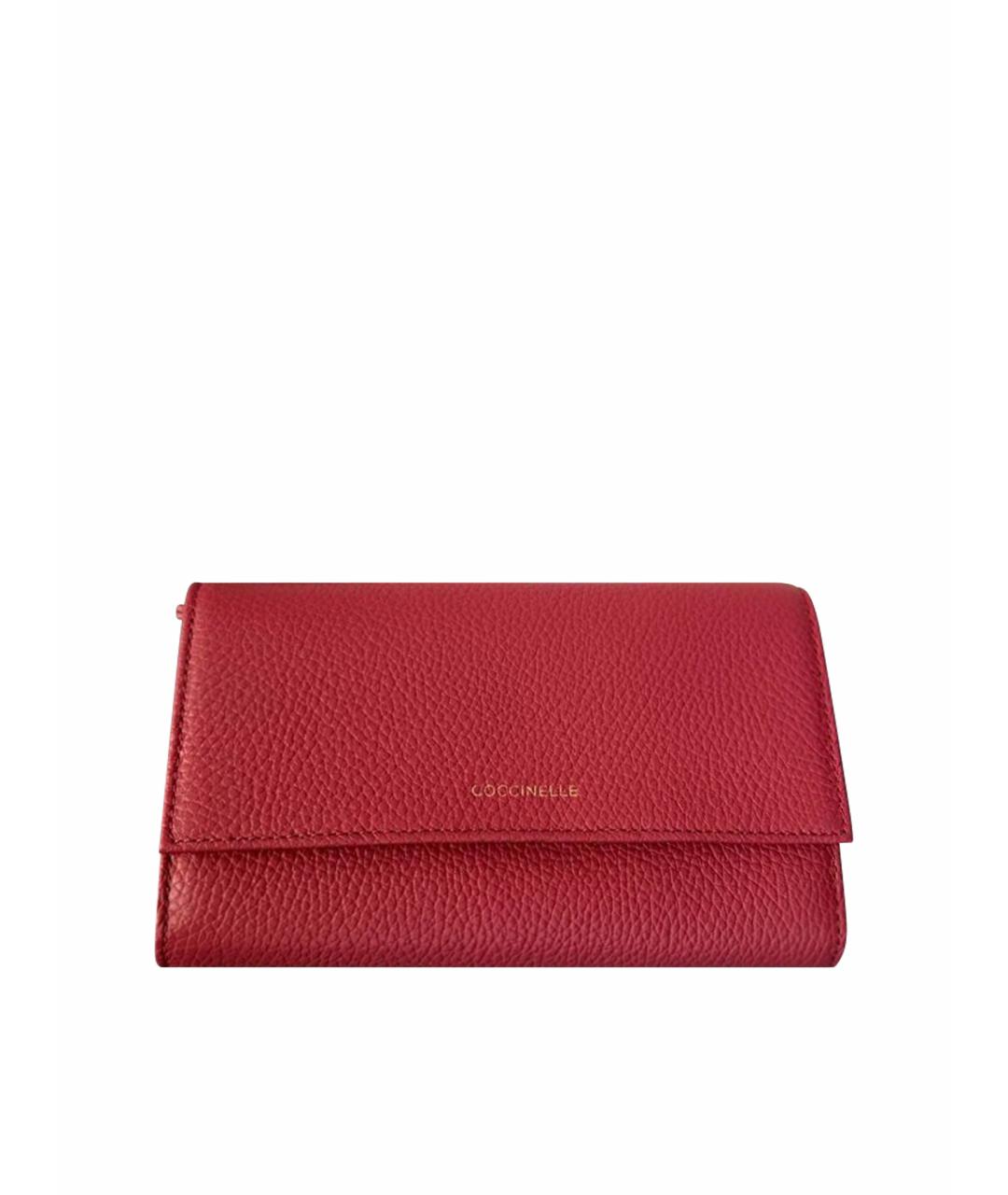 COCCINELLE Бордовый кожаный кошелек, фото 4