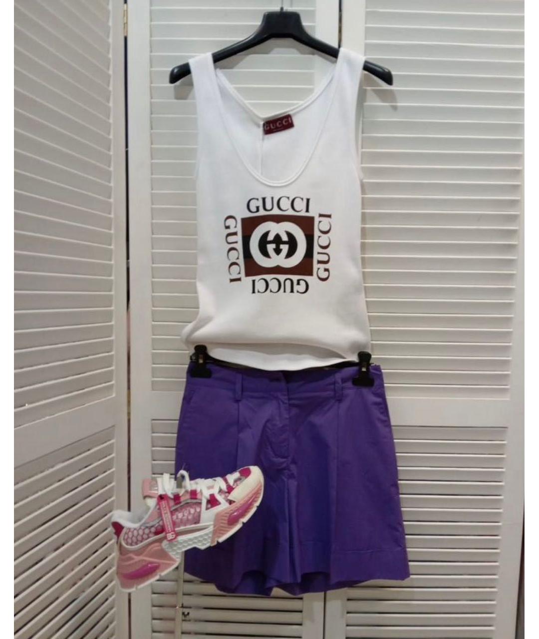 GUCCI Белая хлопковая майка, фото 8