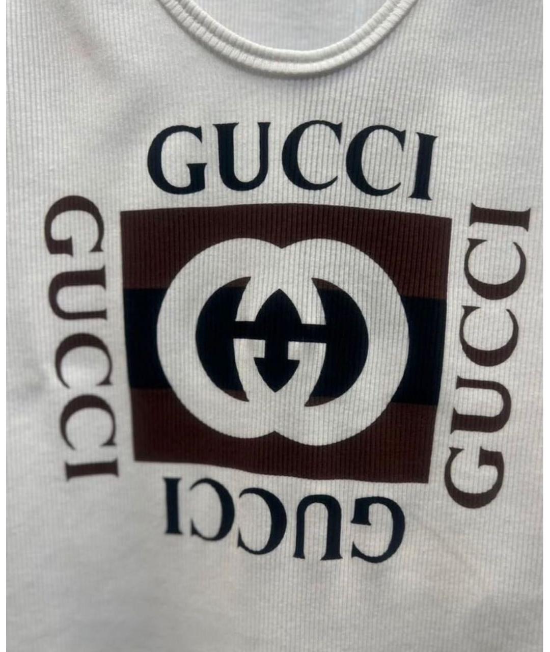 GUCCI Белая хлопковая майка, фото 4