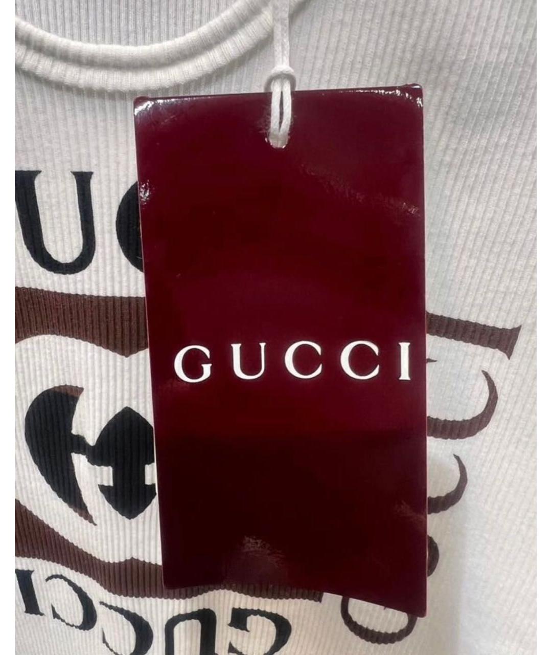 GUCCI Белая хлопковая майка, фото 5