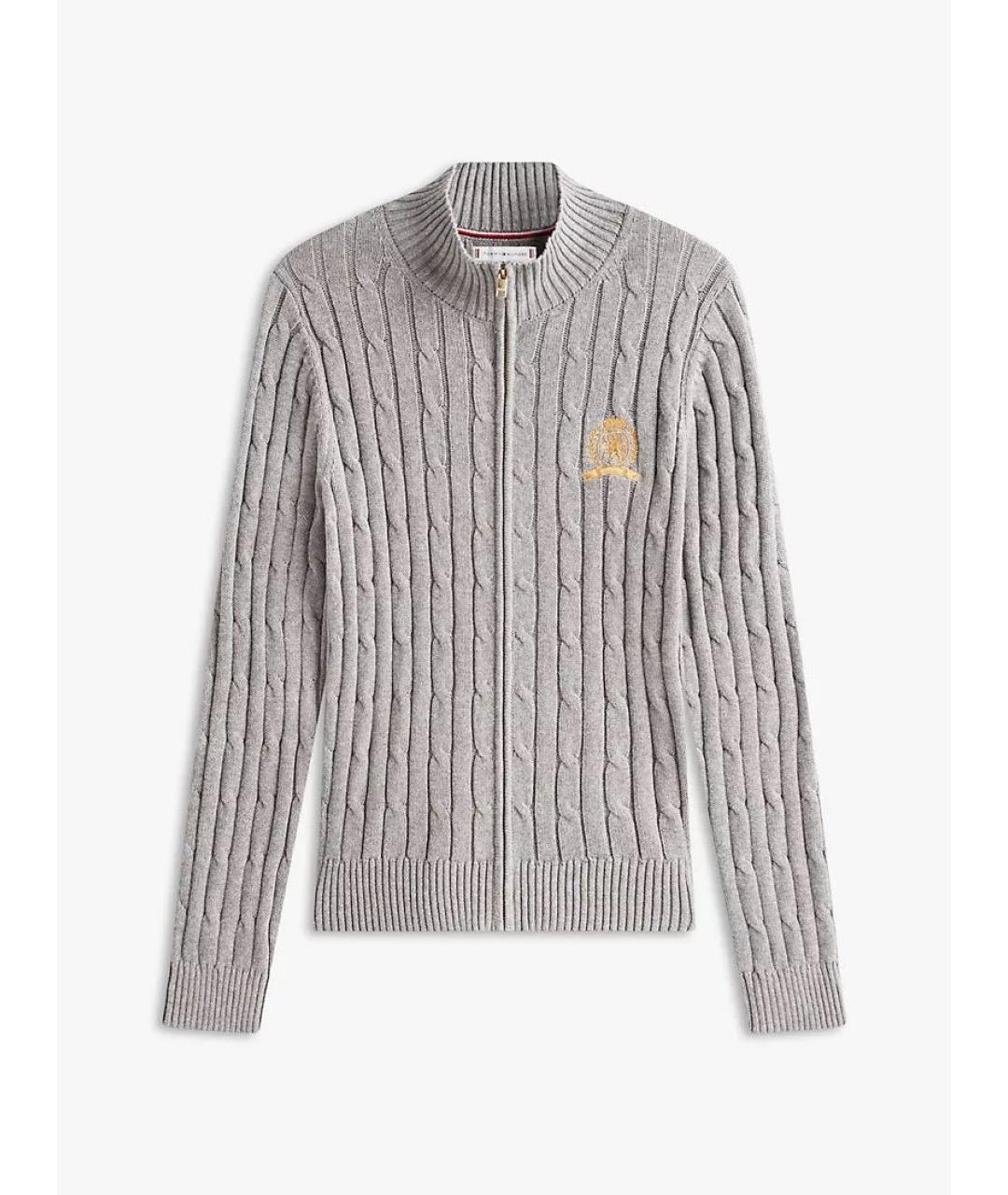 TOMMY HILFIGER Серый хлопковый джемпер / свитер, фото 9