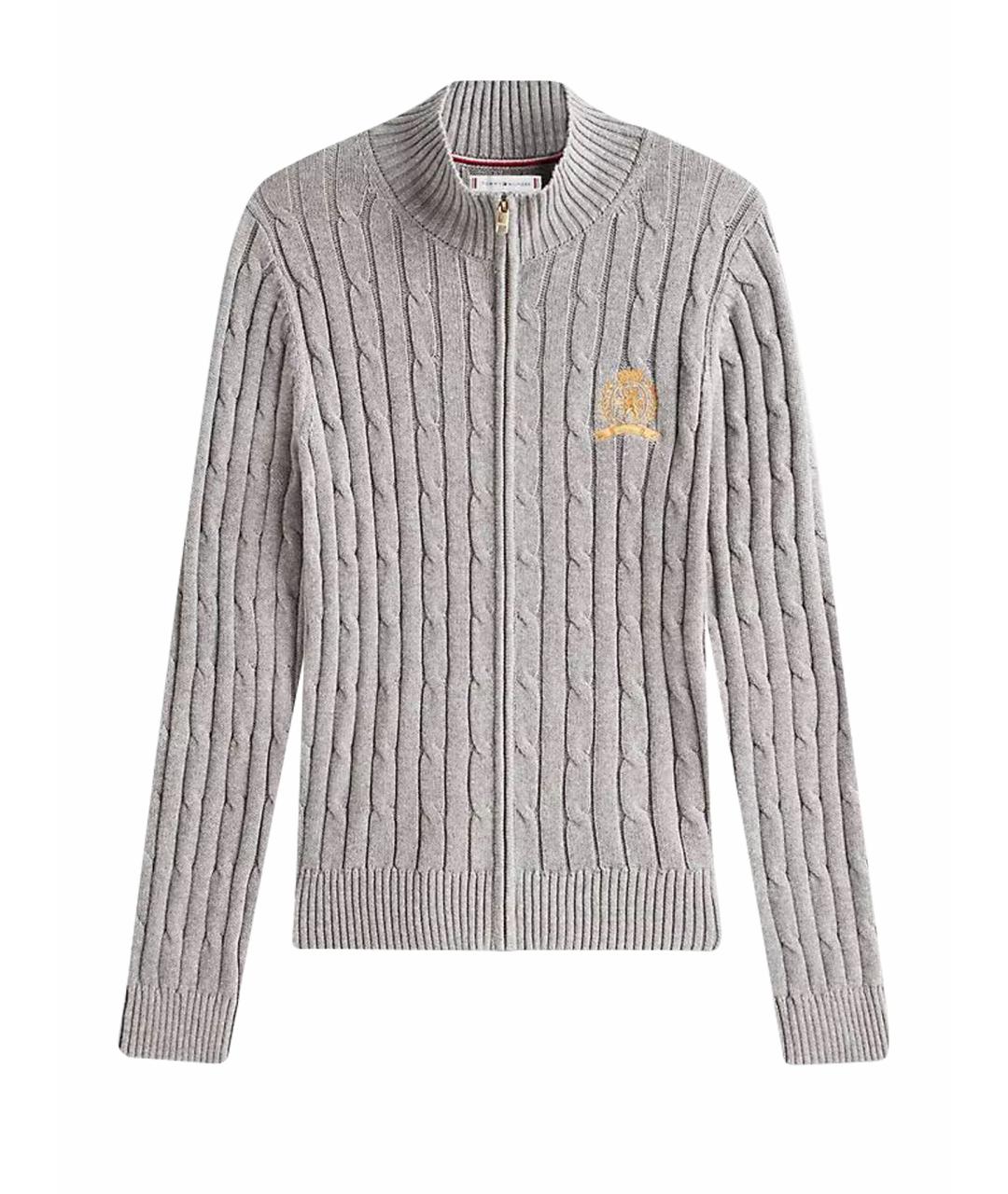 TOMMY HILFIGER Серый хлопковый джемпер / свитер, фото 1