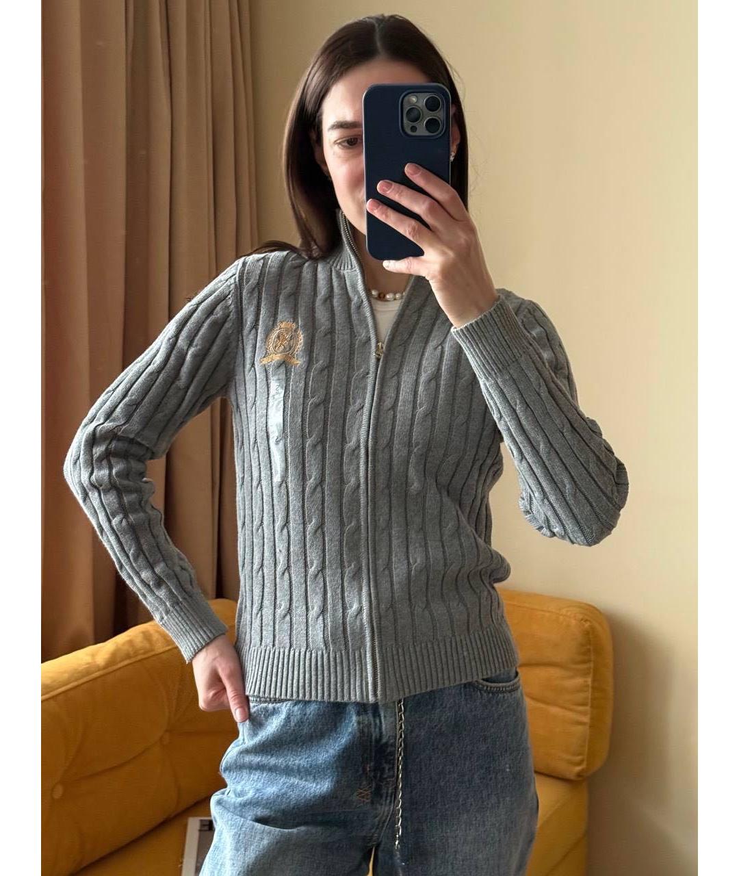 TOMMY HILFIGER Серый хлопковый джемпер / свитер, фото 8