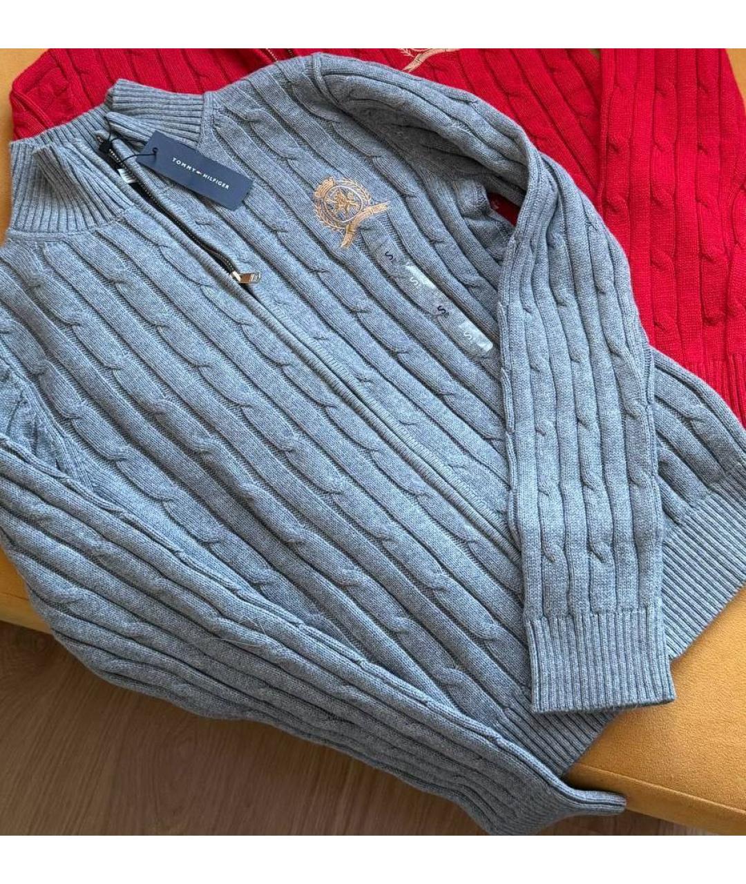 TOMMY HILFIGER Серый хлопковый джемпер / свитер, фото 5