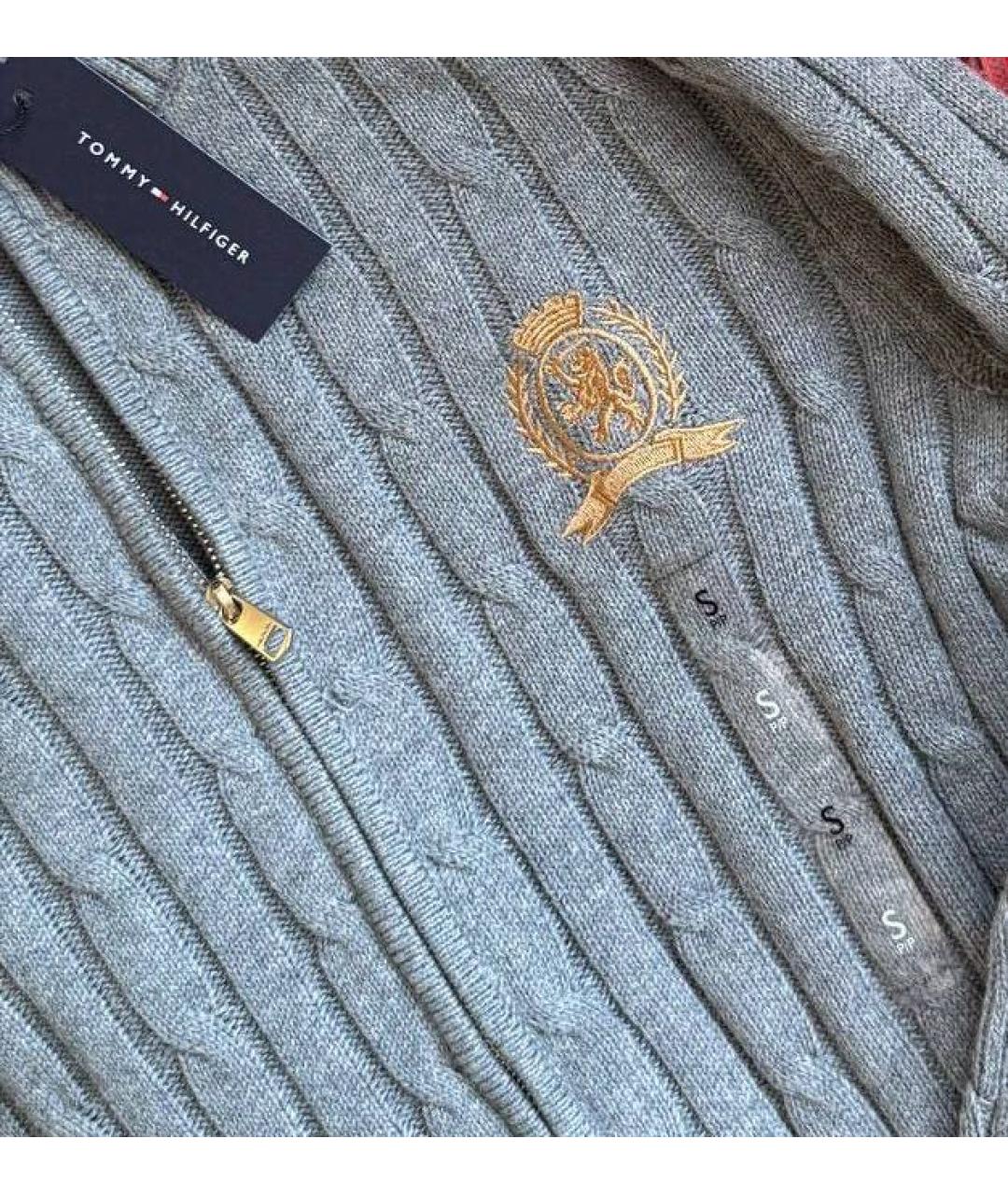 TOMMY HILFIGER Серый хлопковый джемпер / свитер, фото 4