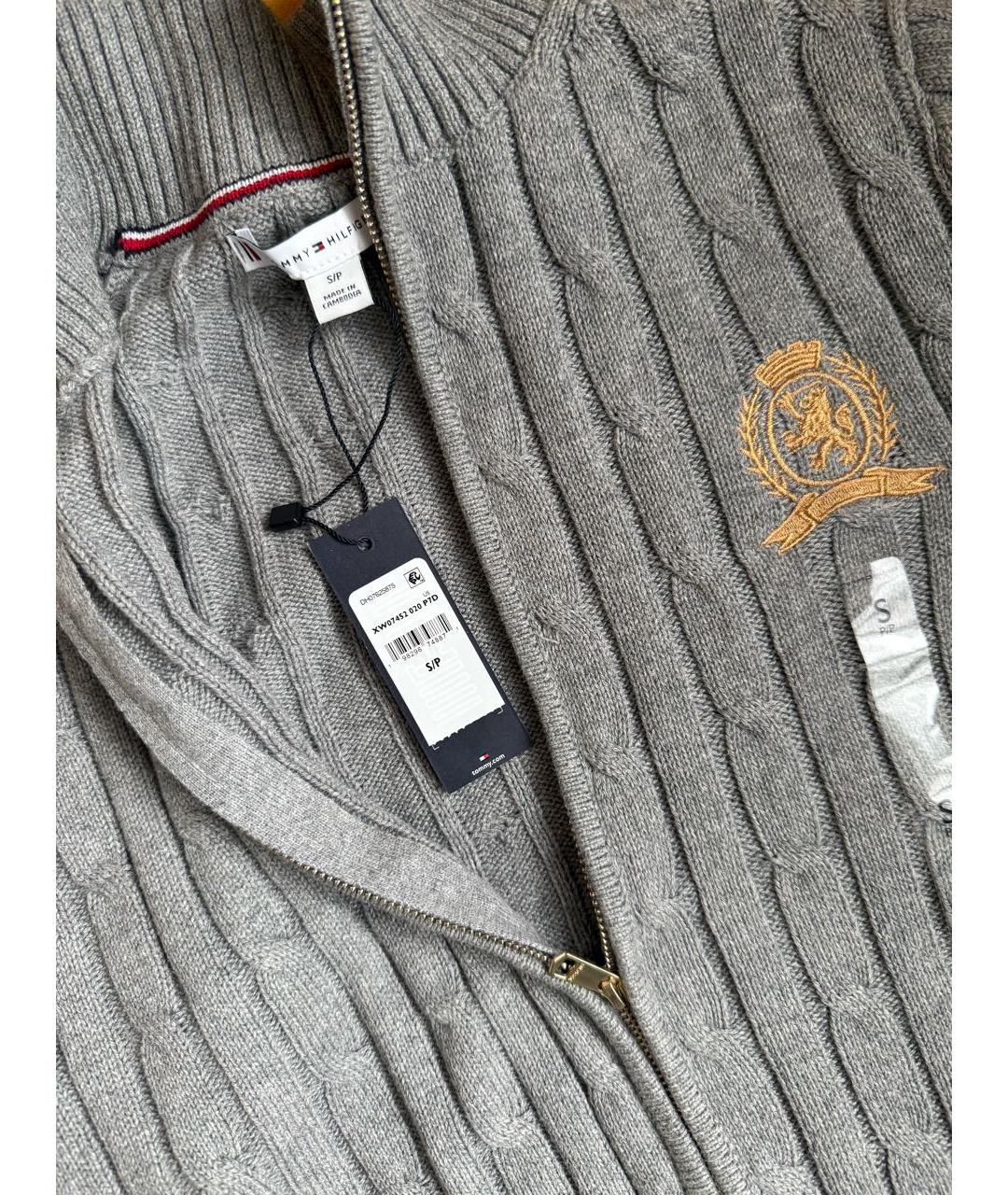 TOMMY HILFIGER Серый хлопковый джемпер / свитер, фото 3