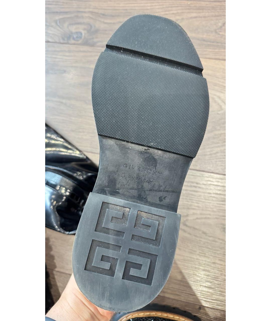 GIVENCHY Черные ботфорты из лакированной кожи, фото 4