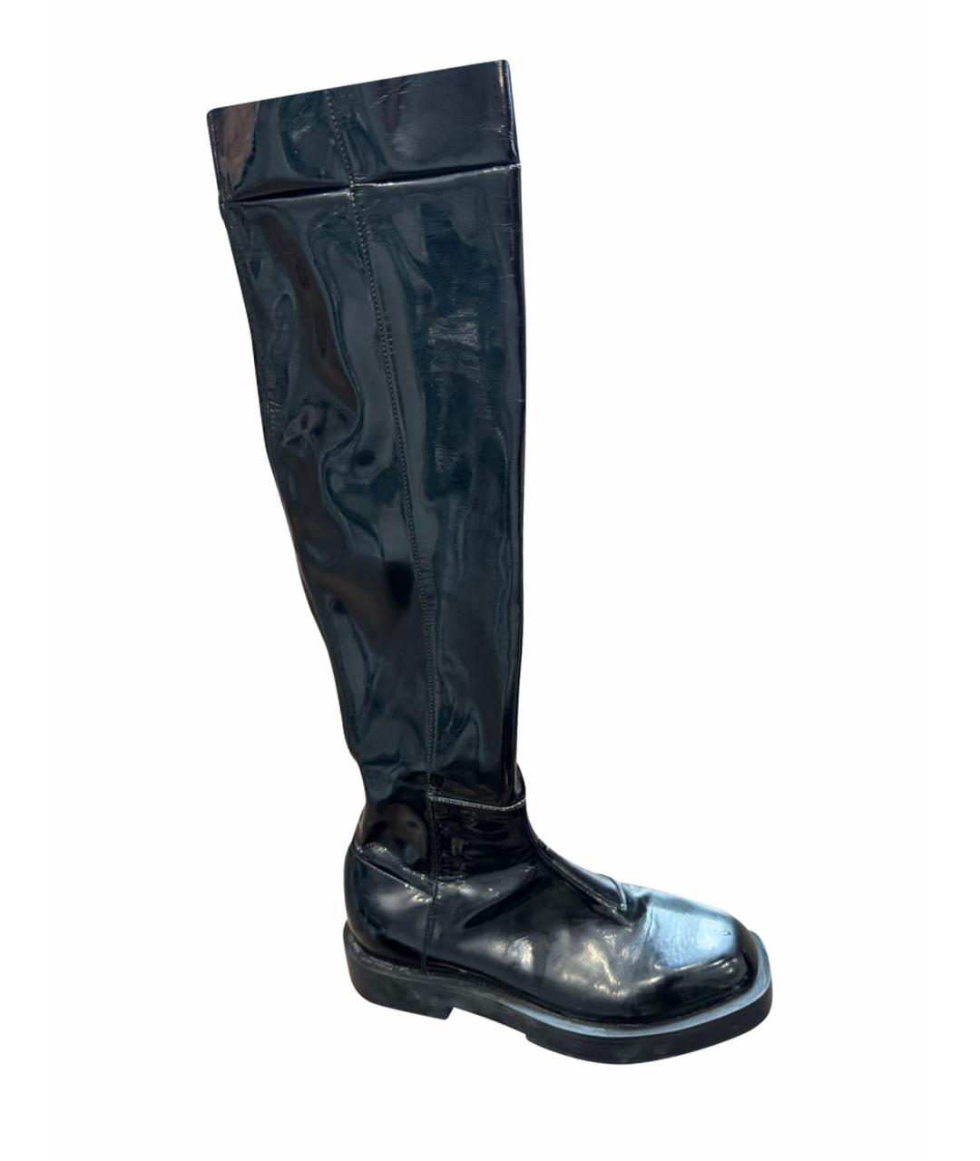 GIVENCHY Черные ботфорты из лакированной кожи, фото 1