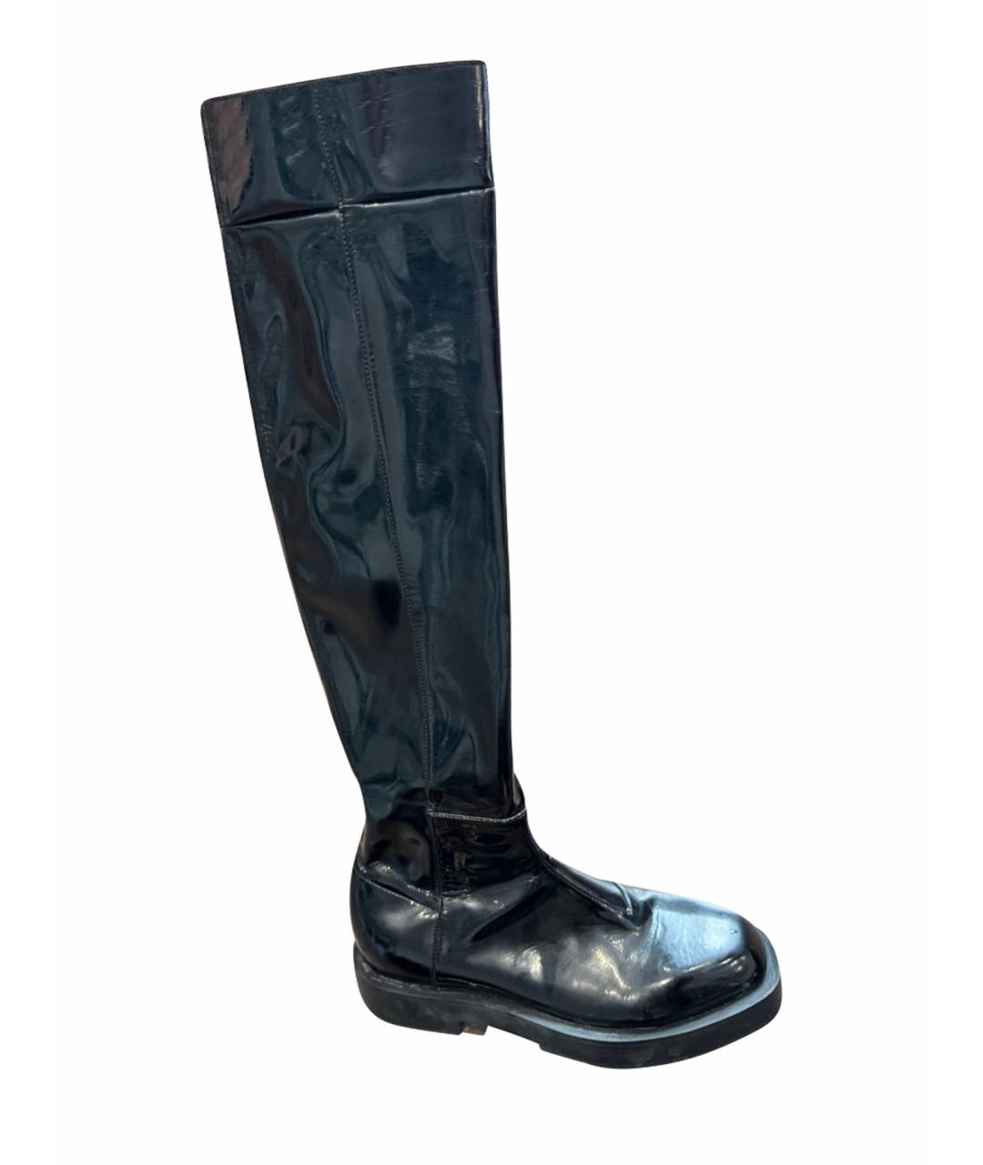 GIVENCHY Черные ботфорты из лакированной кожи, фото 5