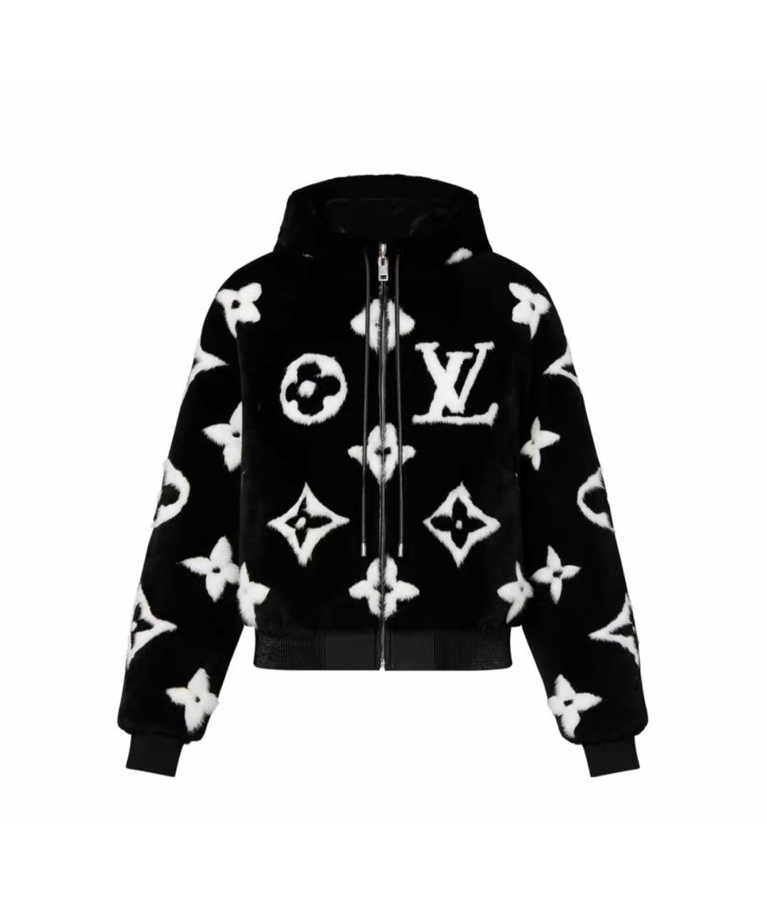 LOUIS VUITTON Черная меховая шуба, фото 6