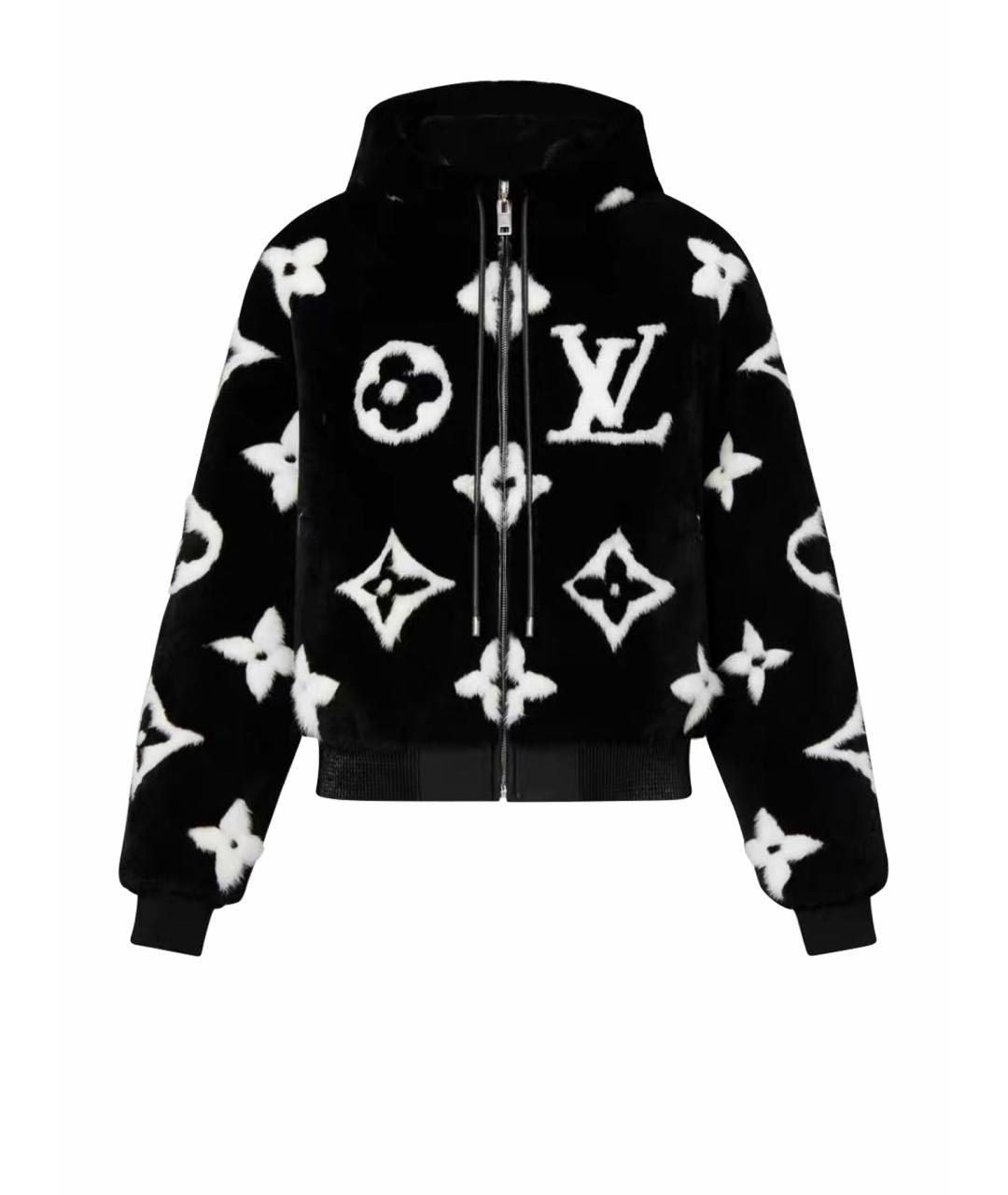 LOUIS VUITTON Черная меховая шуба, фото 1